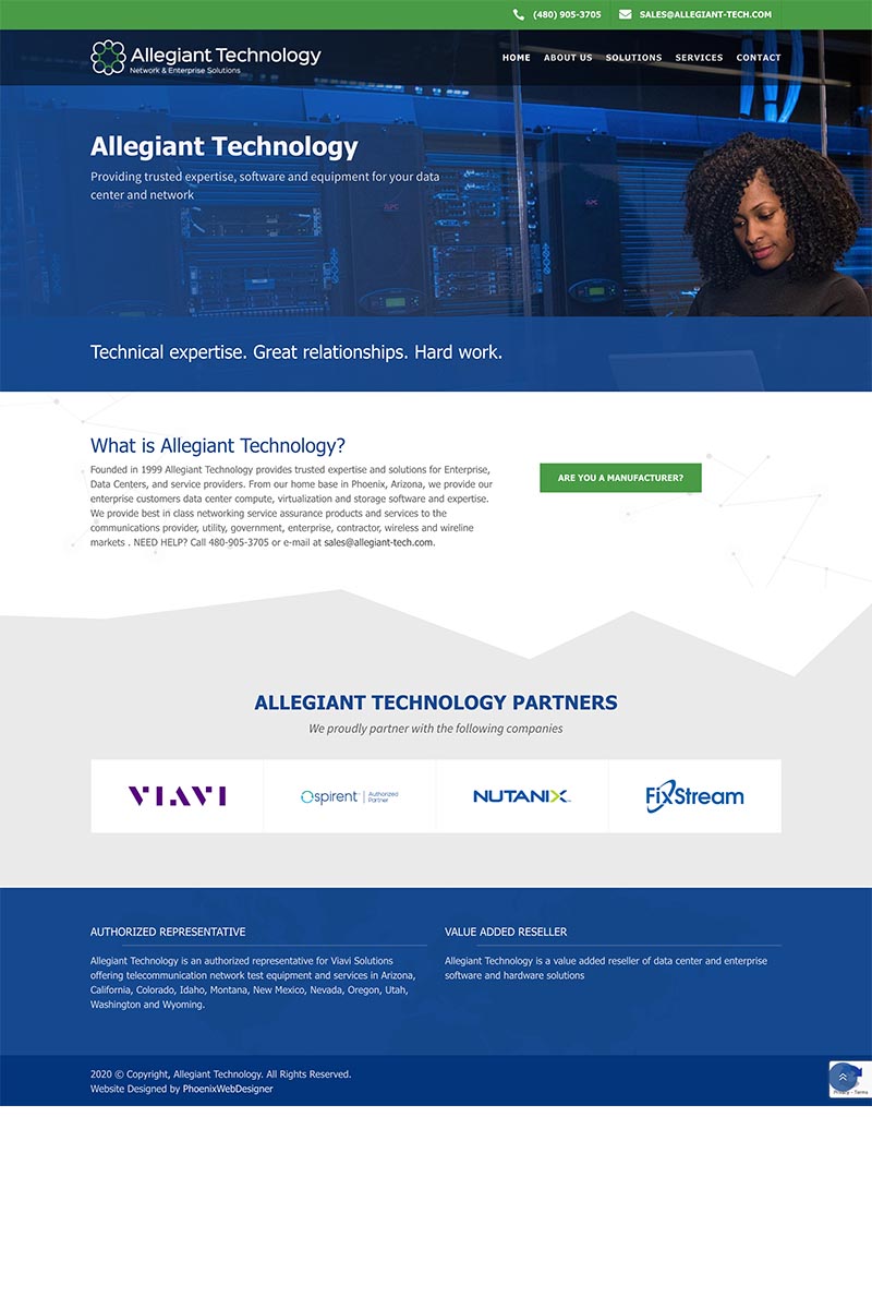 Allegiant Tech website example