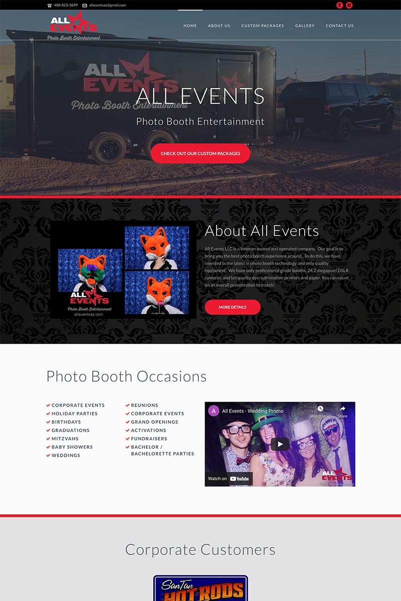 All Events AZ website example
