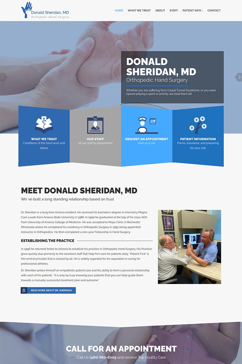 Donald<br>Sheridan, MD website example