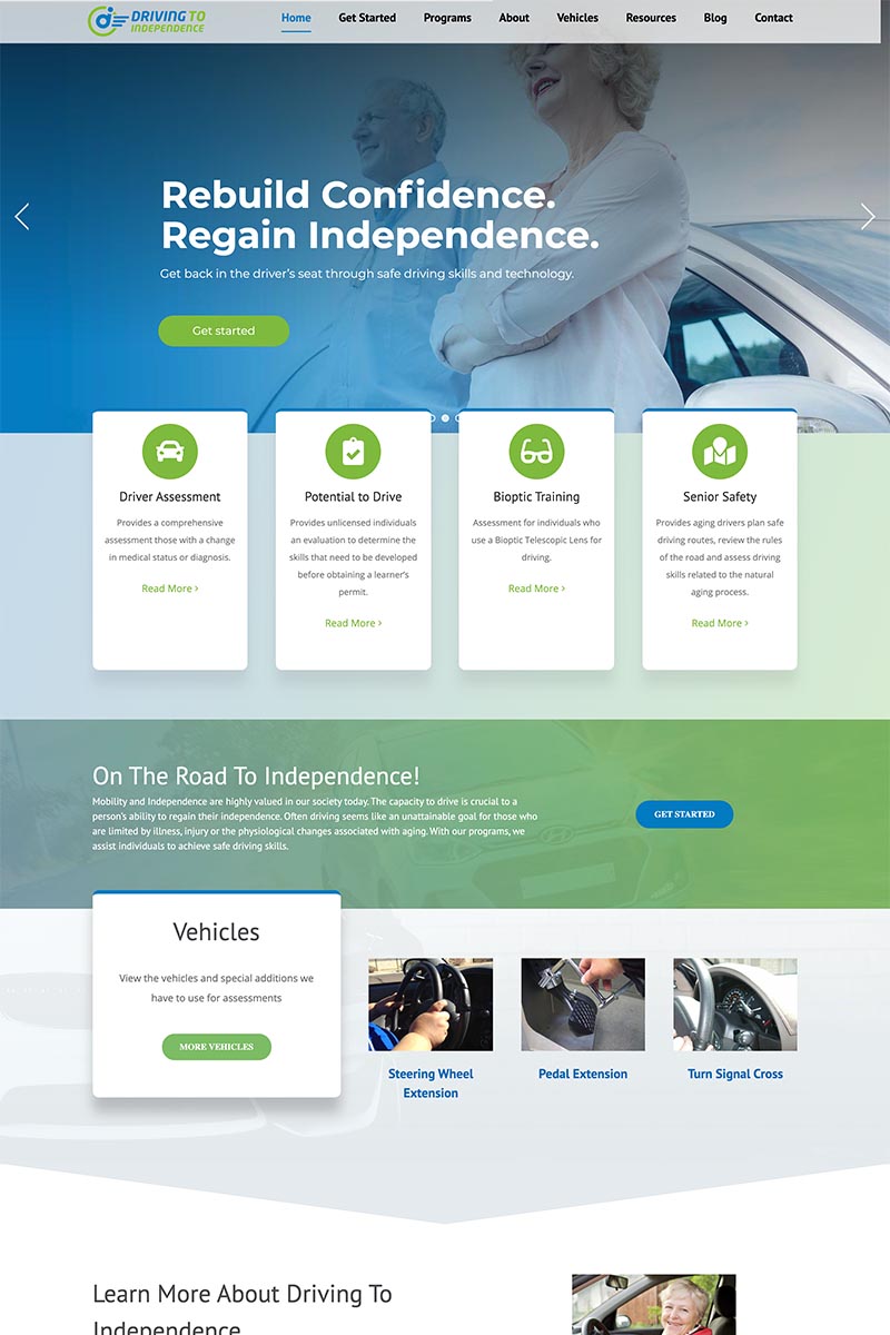 Driving to<br>Independence website example
