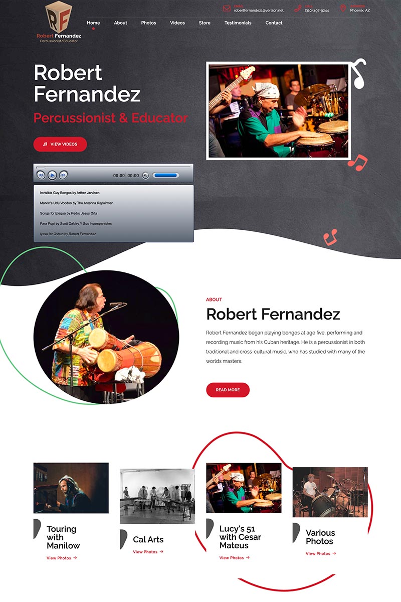 Fernandez<br>Percussion website example