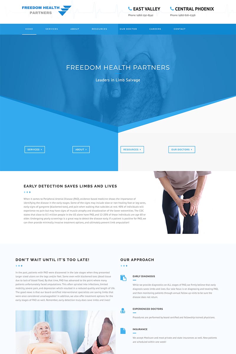 Freedom<br>Health<br>Partners website example