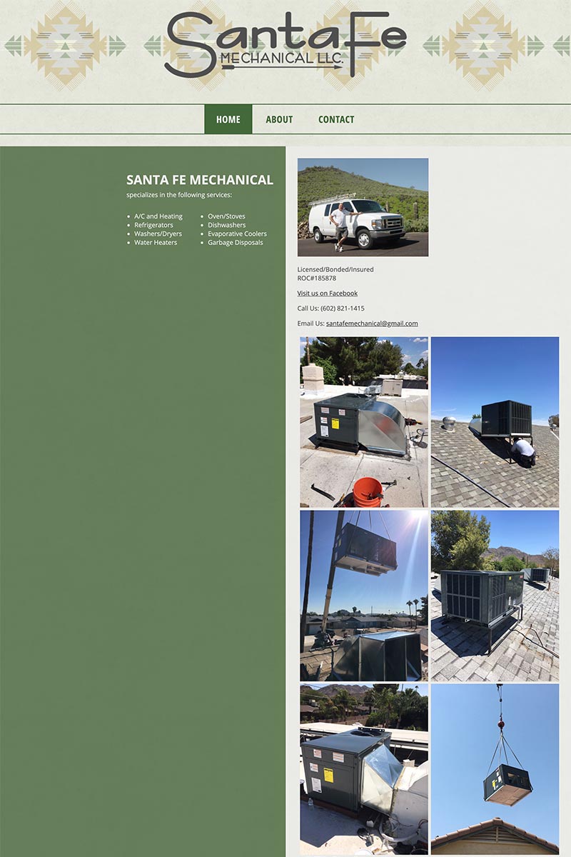 Santa Fe<br>Mechanical website example