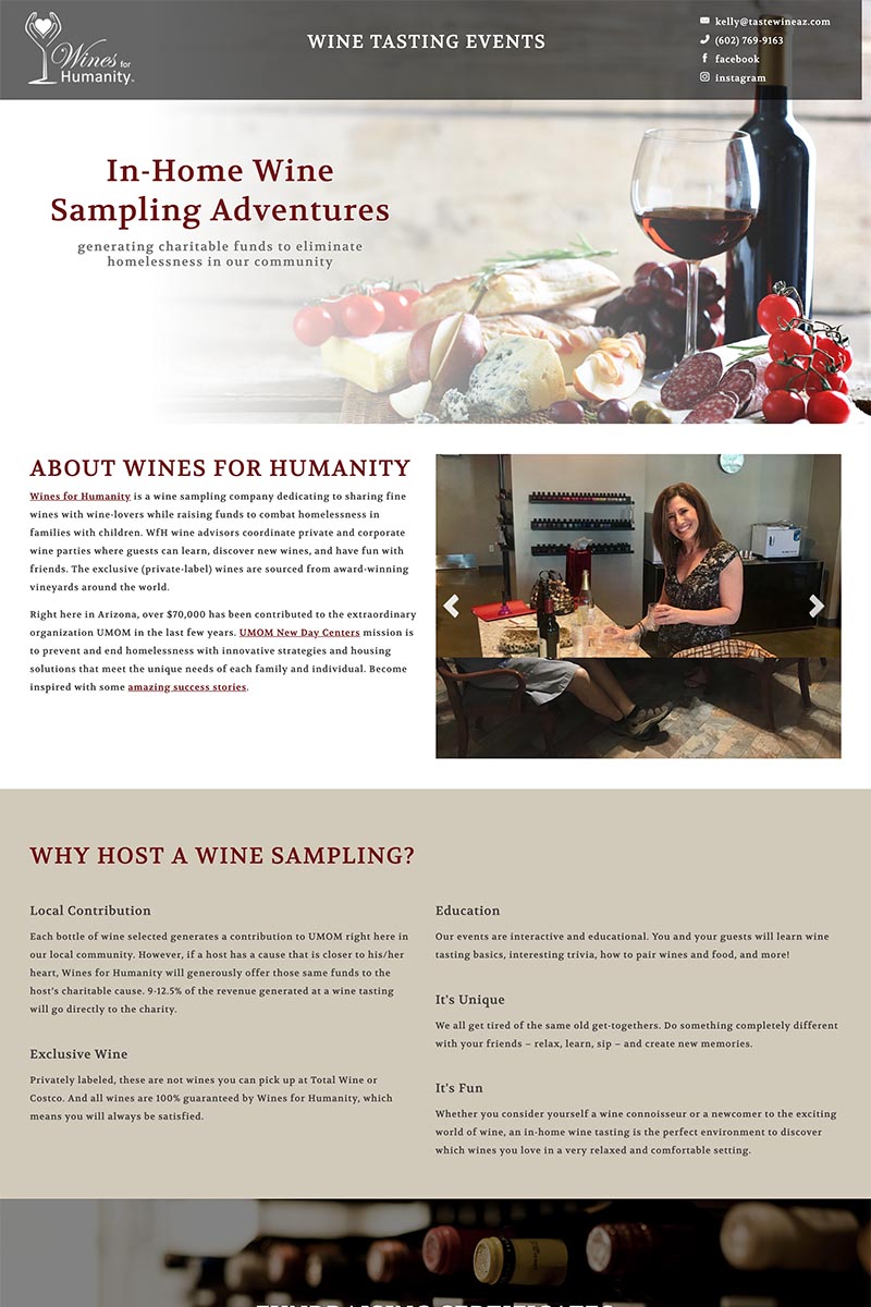 Taste<br>Wine AZ website example
